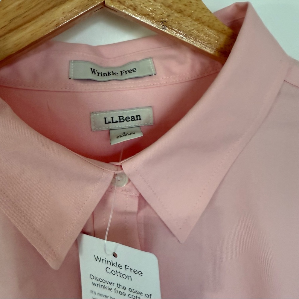 NWT LL Bean | Pink Button Down Shirt - Picture 2 of 5
